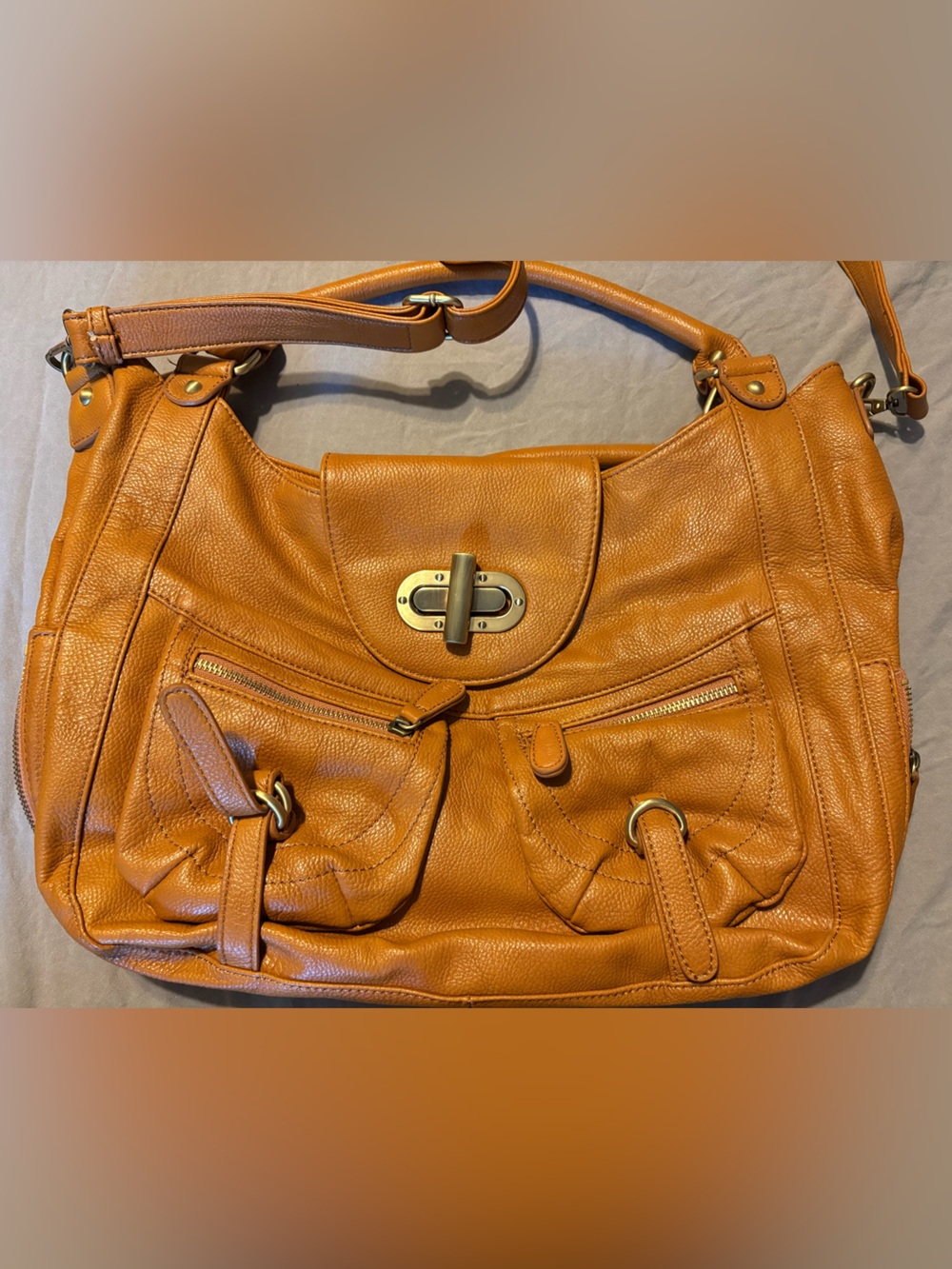 Melie Bianco Women's Faux Leather Shoulder Bag - Tan